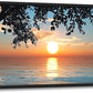 Framed Large Lake Sunset Wall Art, Oversized Natural Landscape Wall Decor for Living Room, Tree Leaves Canvas Painting Pictures Home Decoration for Living Room Bedroom Office 36"x24"