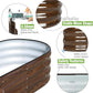 SnugNiture Galvanized Raised Garden Bed Outdoor, 2 Pcs 4x2x1ft Oval Metal Planter Box for Planting Plants Vegetables, Brown