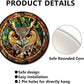 Lygond Metal Tin Sign - Circular Stained Glass Owl - 88 Inches for Garage