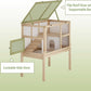 Guinea Pig House for 2 with Stand, Small Animals Rabbit Cages with a Pull Out Tray, Wooden 2-Story Indoor Large Hamster Habitat Playpen with Ramp, Hideout, Platform