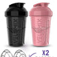'-2 Pack- 20 oz Protein Shaker Bottles for Protein Mixes - 2x Wire Whisk | Leak Proof Shaker Cups for Protein Shakes and Pre Workout | Protein Shaker Bottle Pack | Protein Mixer Cup (Pink&Black)