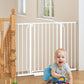 29"-45" Baby Gate for Stairs, Auto Close Stroller Friendly Dog Gate Indoor for Doorways, Pressure Mounted Baby Gate, Easy Walk Through Gate for Children & Pets, White