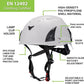 Land Helmets ClimbPro Safety Helmet for Rock Climbing – Lightweight & Durable Hard Shell with Adjustable Chin Strap and Accessory Slots – Ideal for Indoor & Outdoor Adventure
