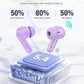 Wireless Earbuds, Bluetooth 5.4 Headphones Bass Stereo, Ear Buds with Noise Cancelling Mic, IP7 Waterproof in Ear Earphones, 36H LED Display Bluetooth Earbuds for Laptop Pad Phones Sports, Purple