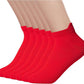 Men's Red Socks Ankle Socks Comfortable White/Black Casual With Heel Tab,Chinese New Year Socks, Size 6-10 (6 pairs)