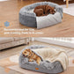 Dog Beds for Jumbo Dogs, 47.5"x35"x7.6", Removable and Washable Cover, Raised Reboundable Edges, Non Slip Bottom, Extra Big Size, Orthopedic Oval Memory Foam Pet Bedding, Indoor
