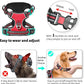 Timos Dog Harness Large Sized, No Pull with Neck Lockable Snap,No Choke Front Clip Dog Reflective Harness,Adjustable Metal Rings 3 Buckles,Easy Control Handle for Large Dogs Red L