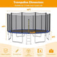 GYMAX Trampoline, 8FT 10FT 12FT 14FT 15FT 16FT Recreational Trampolines w/Safety Enclosure Net & Ladder - ASTM Certificated, Outdoor Trampoline for Kids and Adults
