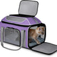 Petskd Top-Expandable Pet Carrier 19x13x9 Inches Southwest Allegiant Airlines Approved, Soft-Sided Carrier for Small Dog Under 12 lbs and Large Cat Under 15 lbs(Purple)