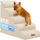 Dog Stairs for High Beds, Extra Tall 24.5" 5-Step Pet Steps for Medium & Small Dogs, Foam Ramp for Tall Couch & Bed, Washable Cover - Dog Steps for Bed