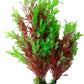 Mipukbay Red & Green Aquarium Plants - Artificial Plastic Fish Tank Decor, Realistic Ornament Safe for Fish & Shrimp, Low-Maintenance Aquascaping Plants for Freshwater/Saltwater Tank Landscaping