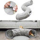 AUOON Cat Play Tunnel - Round Cat Tunnel with Bed | Interactive Cat Toys for Indoor Cats Kitten Kitty Puppy Rabbit Ferret (Light Grey)
