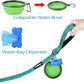 PetBonus Double Dog Leash, No Tangle Dual Leash, Reflective Walking Training Lead, 4 Comfortable Padded Handles for 2 Dogs with Collapsible Bowl and Waste Bags (Turquoise, Large)