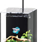 Small Betta Fish Tank Aquarium Starter Kit, 2 Gallon Glass Rimless Nano Beta Tank with Hidden Filtration, 3 Color Light, Quiet Water Pump, Lid