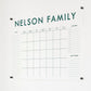 Personalized Clear Acrylic Calendar for Wall, Calendar Whiteboard for Wall, Dry Erase Wall Calendar, Wall Calendar Organizer System for Home (Block, Jade, 38"W x 26"H)