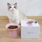 Extra Wide Elevated Ceramic Cat Bowl, 6.2" Shallow Dish for Whisker Fatigue Relief, 5" Height for Easy Feeding, Durable Raised Cat Food Bowls, Pack of 2, Pink