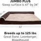Furhaven Cooling Gel Dog Bed for Large Dogs w/ Removable Bolsters & Washable Cover, For Dogs Up to 125 lbs - Two-Tone Plush Faux Fur & Suede L Shaped Chaise - Espresso, Jumbo Plus/XXL