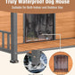 Extra Large Dog House Outdoor for Large Dogs, Insulated Dog House with Metal Frame, Waterproof Dog Shelter with Asphalt Roof, PVC Curtain & Multifunctional Patio, Indoor Outdoor Use