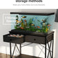 Fish Tank Stand 40 Gallon: Sturdy Aquarium Stand with Accessories Storage - Metal Fish Tank Table for 40-50 Gallon Reptile Breeder Turtle Terrarium - 35"X19.54" Weight Capacity 660 lbs
