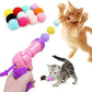 Mewlmart Interactive Cat Toys for Indoor Cats Pink Cat Pom Pom Balls Plush Ball Launcher Cat Fetch Toy Enrichment Toys 30 Balls