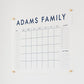 Personalized Clear Acrylic Calendar for Wall, Calendar Whiteboard for Wall, Dry Erase Wall Calendar, Wall Calendar Organizer System for Home (Block, Navy, 31"W x 23"H)