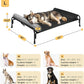 Veehoo Large Elevated Dog Bed, Outdoor Raised Dog Cot Hammock Bed with One-Sided Removable Headrest Bolster, Cooling Breathable Washable Teslin Mesh, Off Ground, Anti-Slip, L, CWC2204BCP