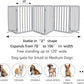 ZJSF Freestanding Indoor Dog Gate for House Foldable Wood Puppy Gate for Doorways Pet Gate for Stairs Extra Wide Pet Fence, Grey, 32" Height 6 Panels