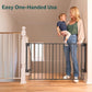Cumbor 29.2-43" No Bottom Bar Baby Gate for Stairs, 2-in-1 Hardware Mounted Dog Gate Indoor, Wide Pet Gates for Doorway with Large Walk Thru Door, Child-Proof Gate for Top & Bottom of Stairs(Black)