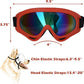 Winproof Adjustable Strap Dog Sunglasses, UV Protection, Soft Goggles (Red Frame)