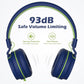 AILIHEN Kids Headphones, I35 On-Ear Headphones for School, Safe Volume 93dB, HD Mic Stereo Headphone for Kid Girls Boys, Foldable 3.5mm Wired for Chromebook, Laptop, Computer, Tablet (Blue Green)