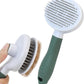 Pet Self-Cleaning Slicker Brush for Dogs & Cats, Deshedding Grooming Comb, Removes Loose Undercoat Hair & Mats, Skin-Friendly Massaging Tool for Long/Short Fur, Large & Small Breeds (Green)
