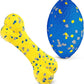 2Pcs Upgrade Bone Dog Balls+Rugby Dogs Toys for Aggressive Chewers, Indestructible Tennis Balls for Dogs (Blue+Yellow)