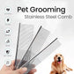 [3 Pack] Stainless Steel Pet Comb Set – Grooming Combs for Dogs & Cats, Large Medium Small Sizes – for Long, Short, Curly Hair, Detangling Matted or Knotted Undercoat Hair