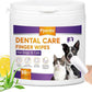 Teeth Cleaning Wipes for Dogs & Cats, Dental Care Finger Wipes, Remove Plaque, Tartar & Bad Breath, Disposable Gentle Cleaning & Gum Care Pet Wipes, No-Rinse Dog Finger Toothbrush, 50 Counts