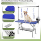 VFK 47'' Large Dog Grooming Table Stainless Steel Foldable Grooming Table for Dogs at Home Adjustable Height Arms Pet Station with Nooses, Mesh Tray, Tool Organizer