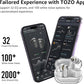 TOZO Crystal Pods Hybrid Active Noise Cancelling Wireless Earbuds, 10mm Drivers Deep Bass Stereo Sound, 4 Mics Smart ENC AI Calls, 32 EQ via App, Bluetooth 5.4 Headphones, Crystal Case Design