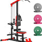 LS01 LAT Pulldown Machine, LAT Row Cable Machine with AB Crunch, LAT Tower with Cable Row Attachments, 3 in 1 Pulley Stations for Home Gym