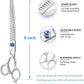 JASON 8" 26 Tooth Chunkers Shears for Dogs Ergonomic Cats Grooming Scissors Texturizing Blending Thinning Shear Pets Trimming Kit with Offset Handle Sharp Comfortable Scissor