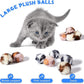 Weewooday 12 Pieces Cat Pom Pom Balls Toys Large Fuzzy Cat Ball Artificial Large Plush Ball for Cats Pets Interactive Playing Indoor(Pink,Leopard)
