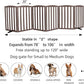 ZJSF Foldable Freestanding Indoor Dog Gate for House Wood Long Pet Gates Dog Fence for Stairs Puppy Gates for Hallways, Puppy Gate,Support Feet Included, Brown, 32 "Height-6 Panels