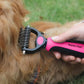 Maxpower Planet Pet Grooming Brush - Double Sided Undercoat Rake for Dogs & Cats, Extra Wide Brush to Reduce Shedding by 95% (Pink, S)