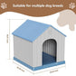 DRATO Indoor Outdoor Waterproof Dog House,PP Material,Puppy Shelter with Air Vents and Elevated Floor,Sturdy Dog Kennel for Small to Large Sized Dogs, Easy to Assemble (Blue, 38.62×36.26×38.07 Inches)