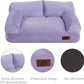 Hollypet Fluffy Plush Pet Cat Couch Sofa Soft Calming Pet Dog Sofa Beds for Medium Small Cats and Dogs, Light Purple