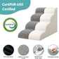 Dog Stairs for Small Dogs 19.7" H, Curved Dog Step for Puppy, Older or Cat, Medium Pet Ramp for Sofa, Couch or Bed, Ladder with High Density Foam, 15.7x28.3x19.7 inch, 4 Step, Light Grey