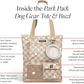 Park Pack 2-Piece Set Dog Gear Tote – Dog Travel Bag with 8 Pockets, Treat Pouch, Poop Bag Dispenser, Quick-Dry Ball Pocket, Collapsible Bowl, Perfect for Walks & Park Trips, Checkerboard
