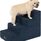 EHEYCIGA Dog Stairs for Bed 18" H, 4-Step Dog Steps for High Bed, Pet Steps for Small Dogs and Cats, Non-Slip Balanced Pet Ramp Indoor, Navy Blue