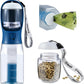Dog Water Bottle with Food Container & Poop Bag Holder, Travel Water Bowl, Portable Pet Dispenser, Dog Stuff Accessories Items, Puppy Essentials Necessities for Walking Hiking Dog Gift