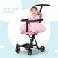 Dream On Me Lightweight and Compact Coast Rider Stroller with One Hand Easy Fold, Adjustable Handles and Soft Ride Wheels, Pink, 365-PINK