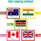 Menique, Juego de Memoria de Banderas del Mundo en español, para niños y adultos. Flags of The World, Memory Matching Game in Spanish, for Kids and Adults, 100 Tiles 50 Pairs.