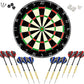 LinkVisions Dartboard with Staple-Free Bullseye, 18g Steel Tip Darts Set,12 Steel Tip Darts 18g, Dartboard Mounting Kits Included